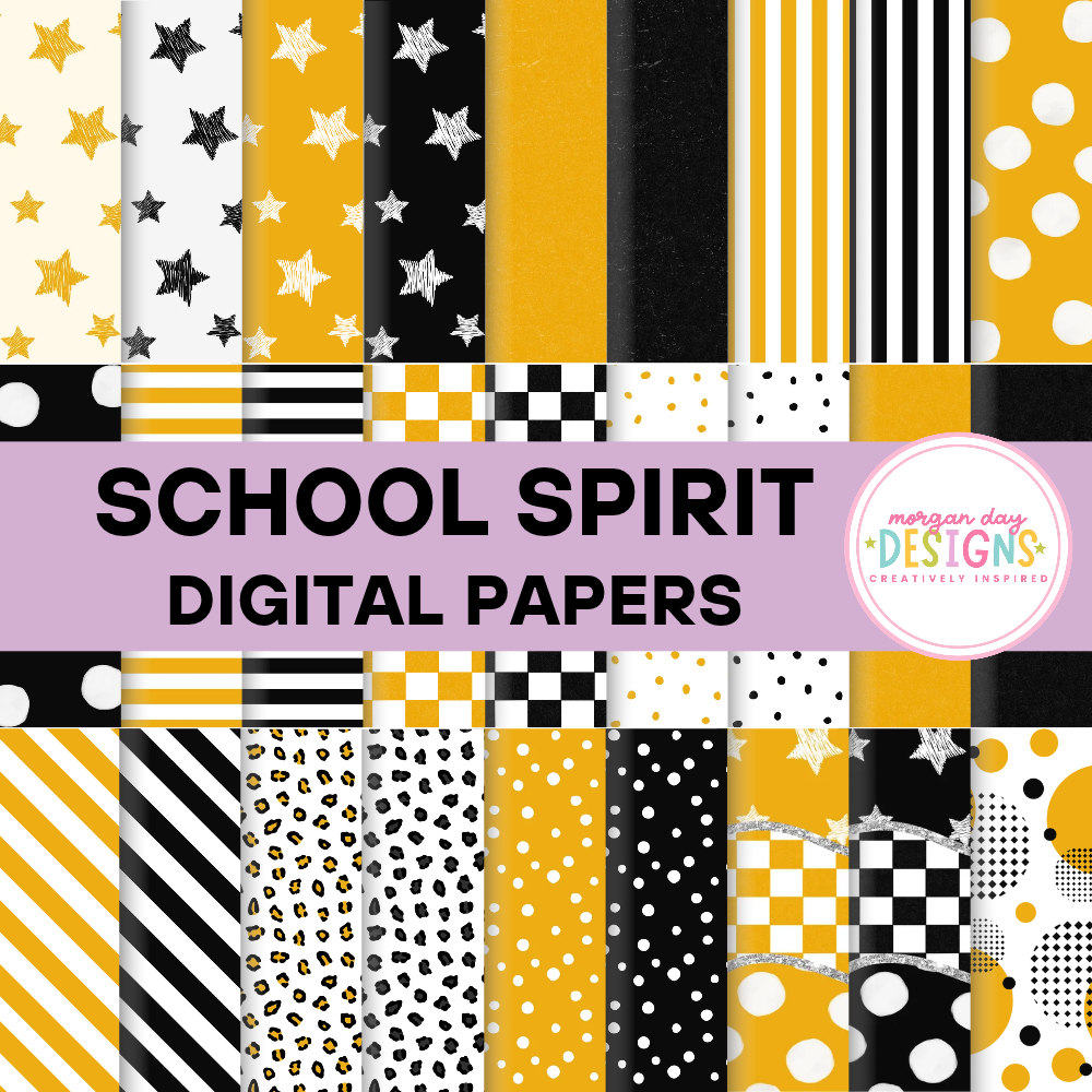 School Spirit Yellow and Black Paper Bundle