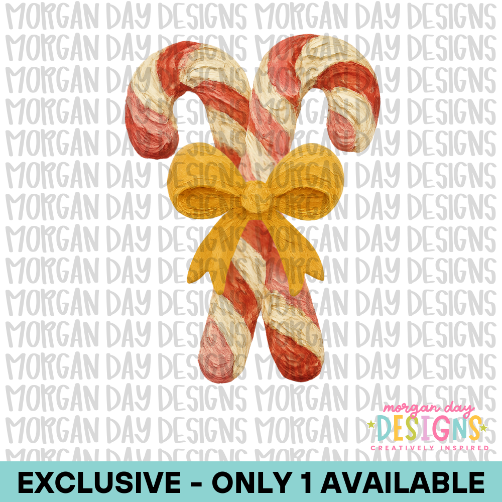 Exclusive Impasto-Style Coquette Candy Canes – One Available