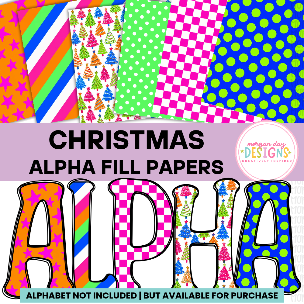 Preppy Christmas Alpha Fill Papers