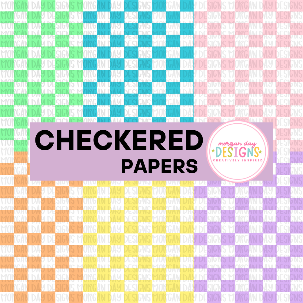 Pastel Checkered Digital Paper Bundle