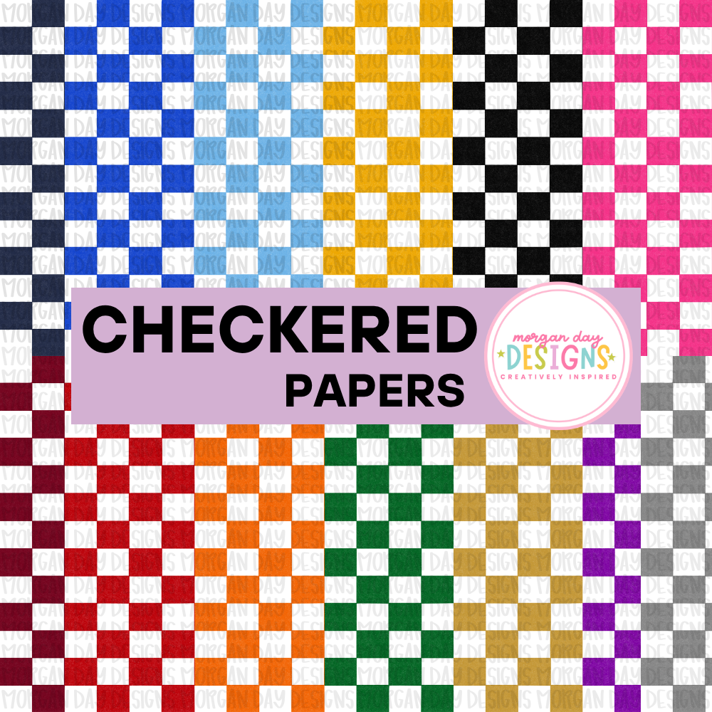 School Spirit Checkered Digital Paper Bundle