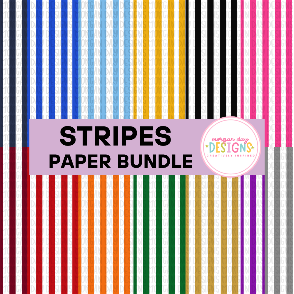 School Spirit Stripes Digital Paper Bundle