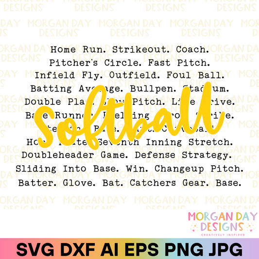 Softball Typography SVG