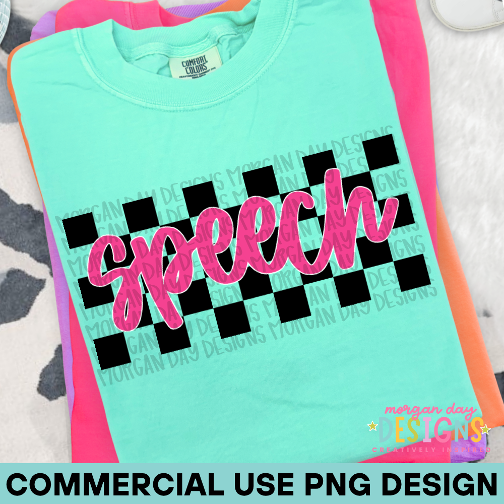 Checkered Speech PNG Design