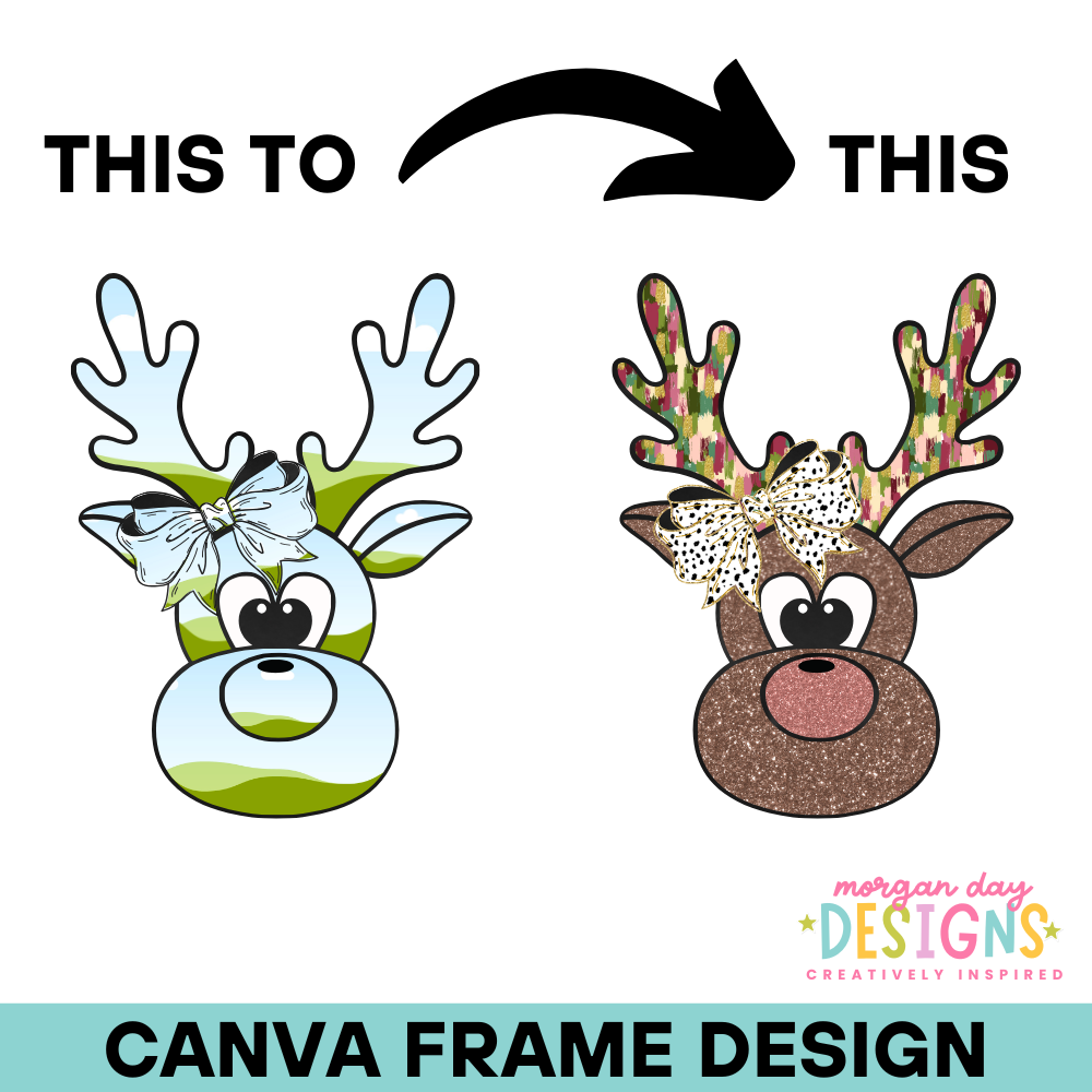 Coquette Reindeer Canva Frame
