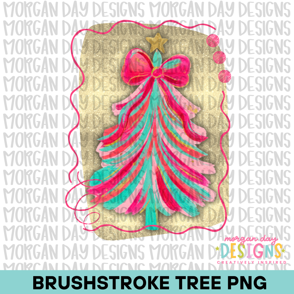 Brushstroke Christmas Tree PNG Design