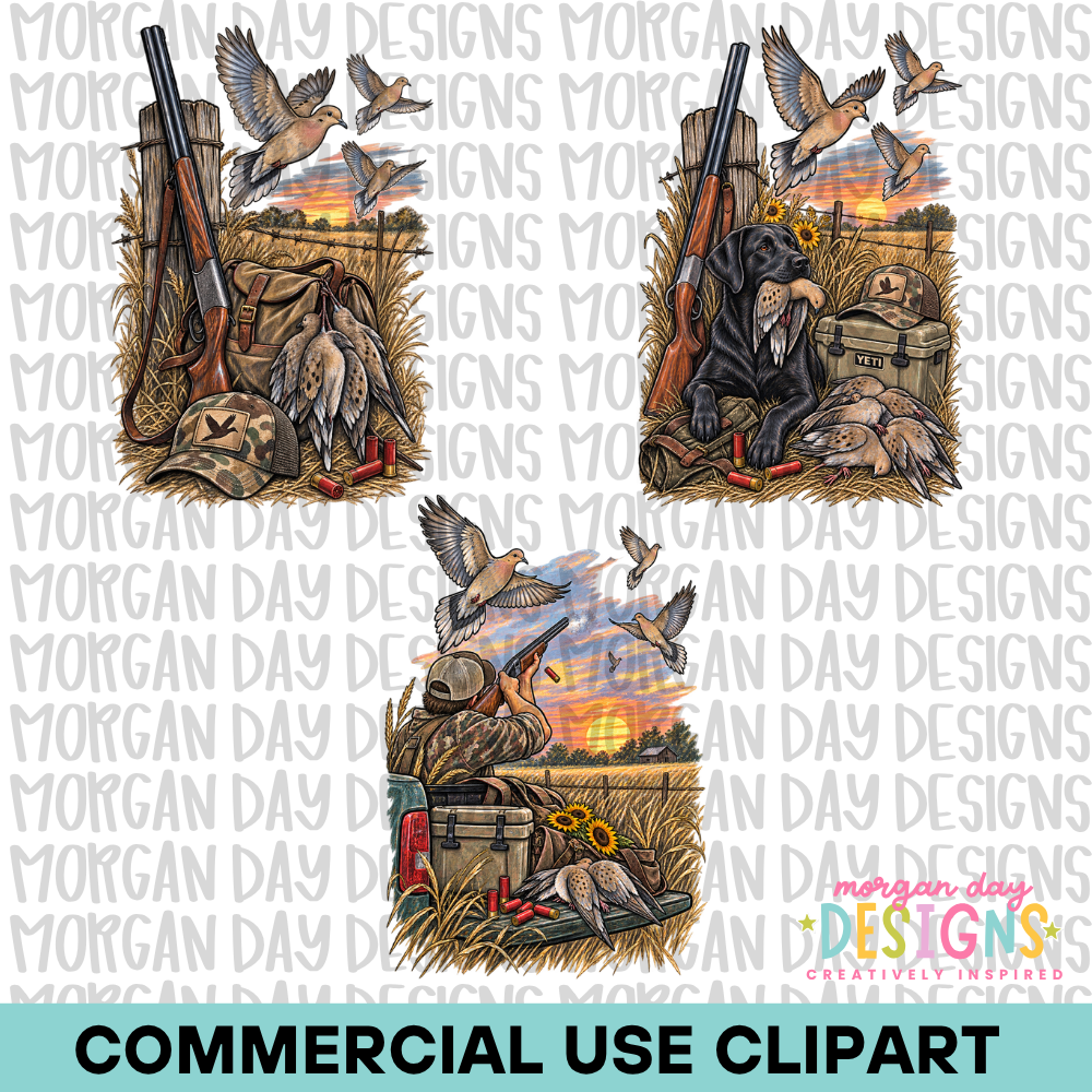 Dove Hunting Clipart