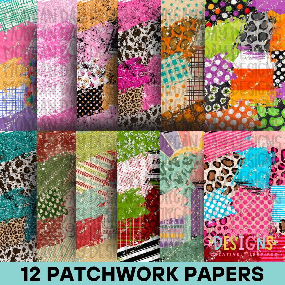 Patchwork Digital Paper Bundle