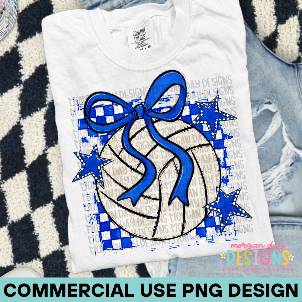 Preppy Volleyball Blue PNG Design