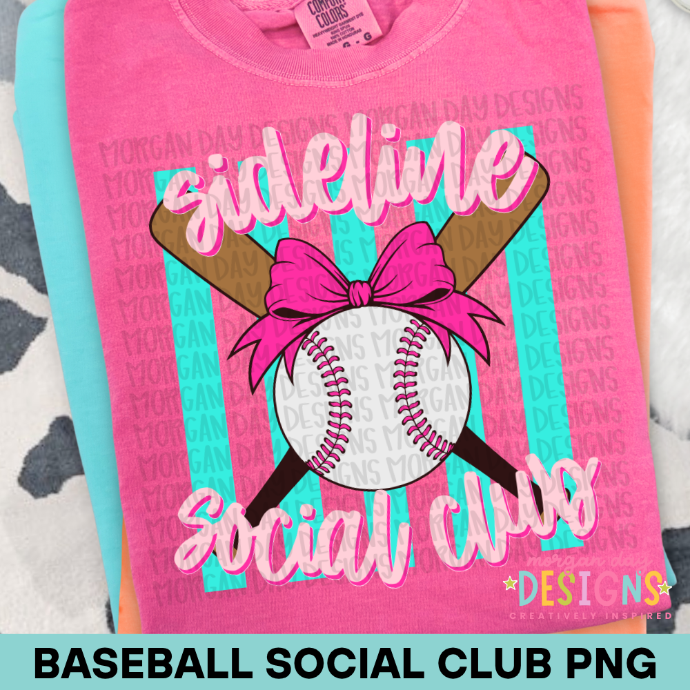 Baseball Sideline Social Club PNG Design
