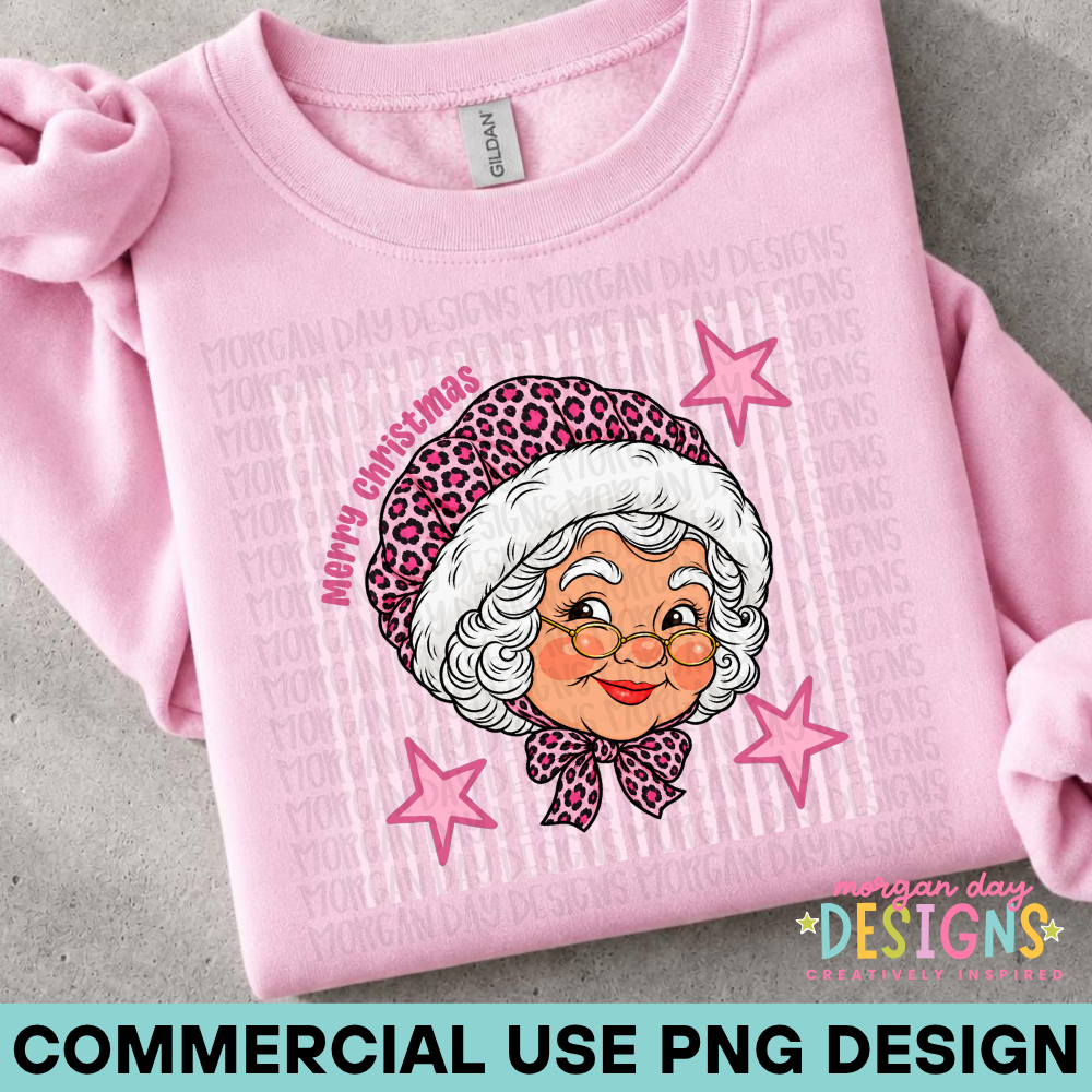 Mrs Claus Pink Cheetah PNG