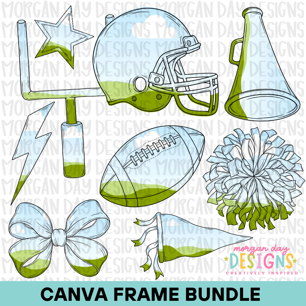 School Spirit Football Canva Frame Bundle