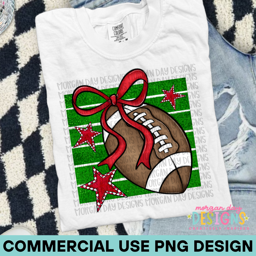 Preppy Football Red PNG Design