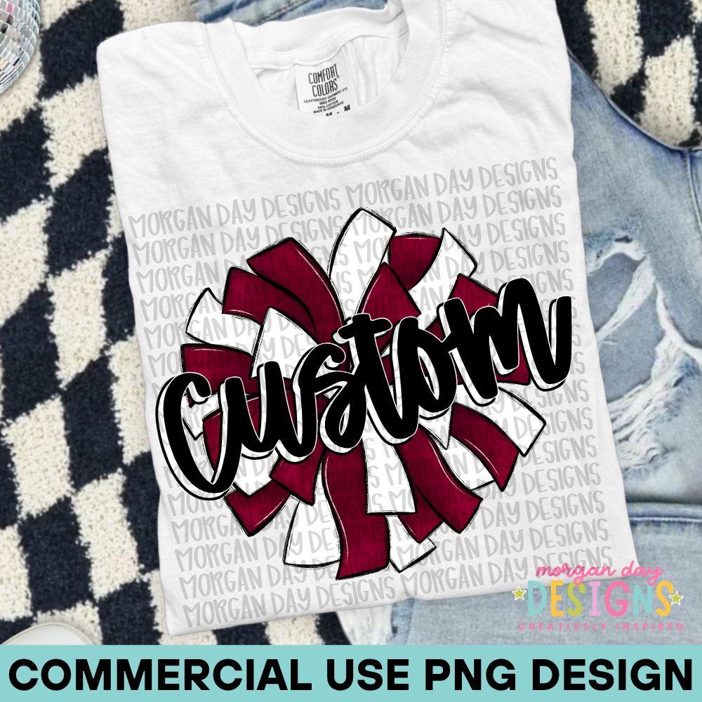 Custom Cheer Maroon PNG