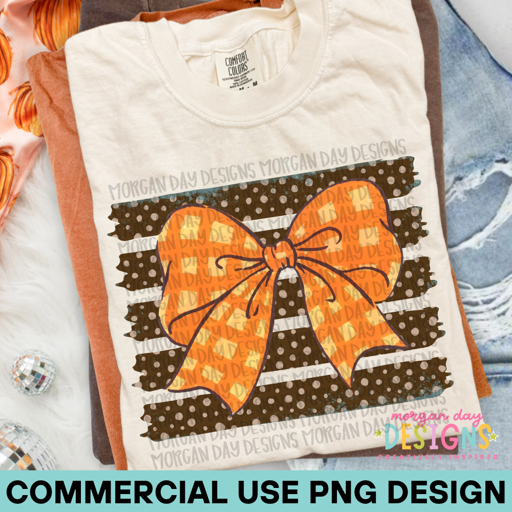 Fall Bow Stripes PNG