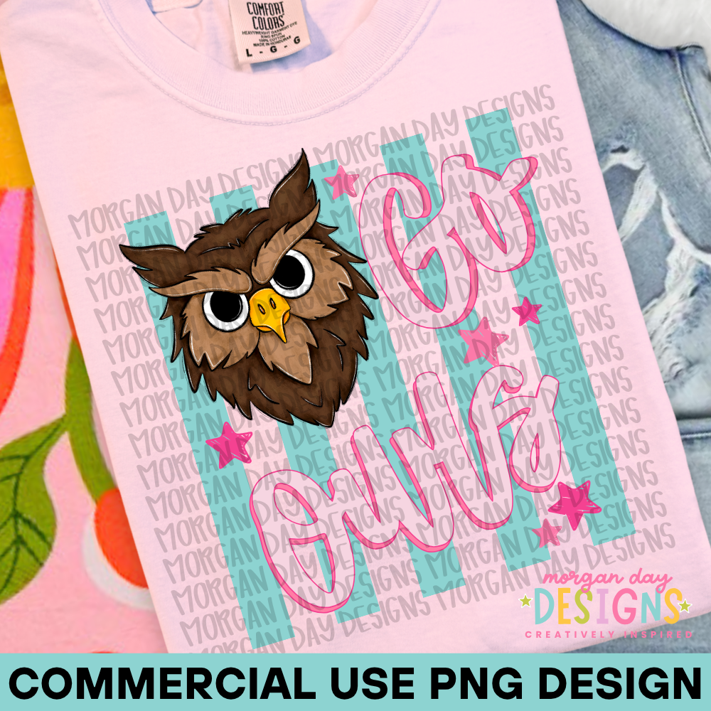 Go Owls PNG Design