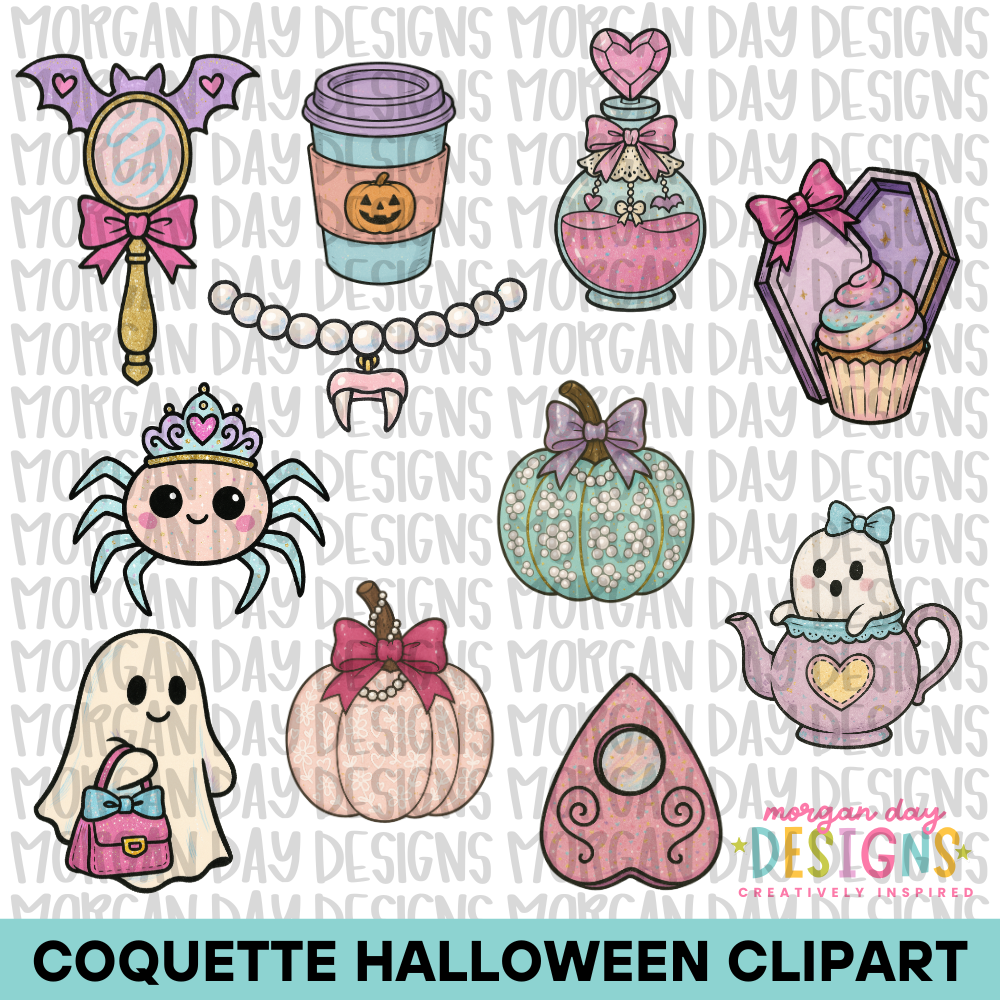 Coquette Halloween Clipart Bundle