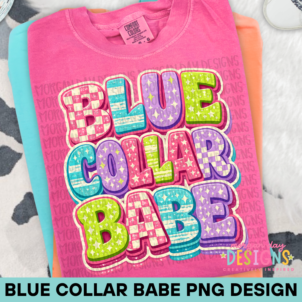 Blue Collar Babe PNG Design