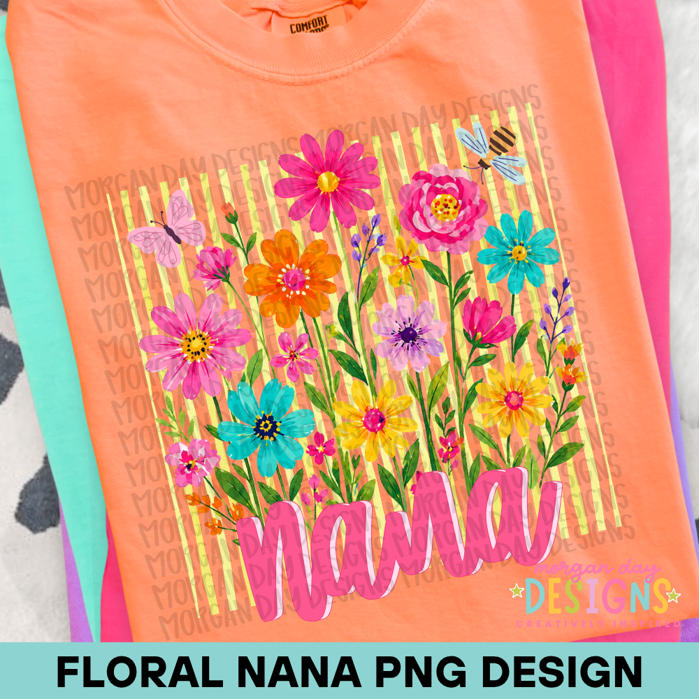 Floral Nana PNG Design