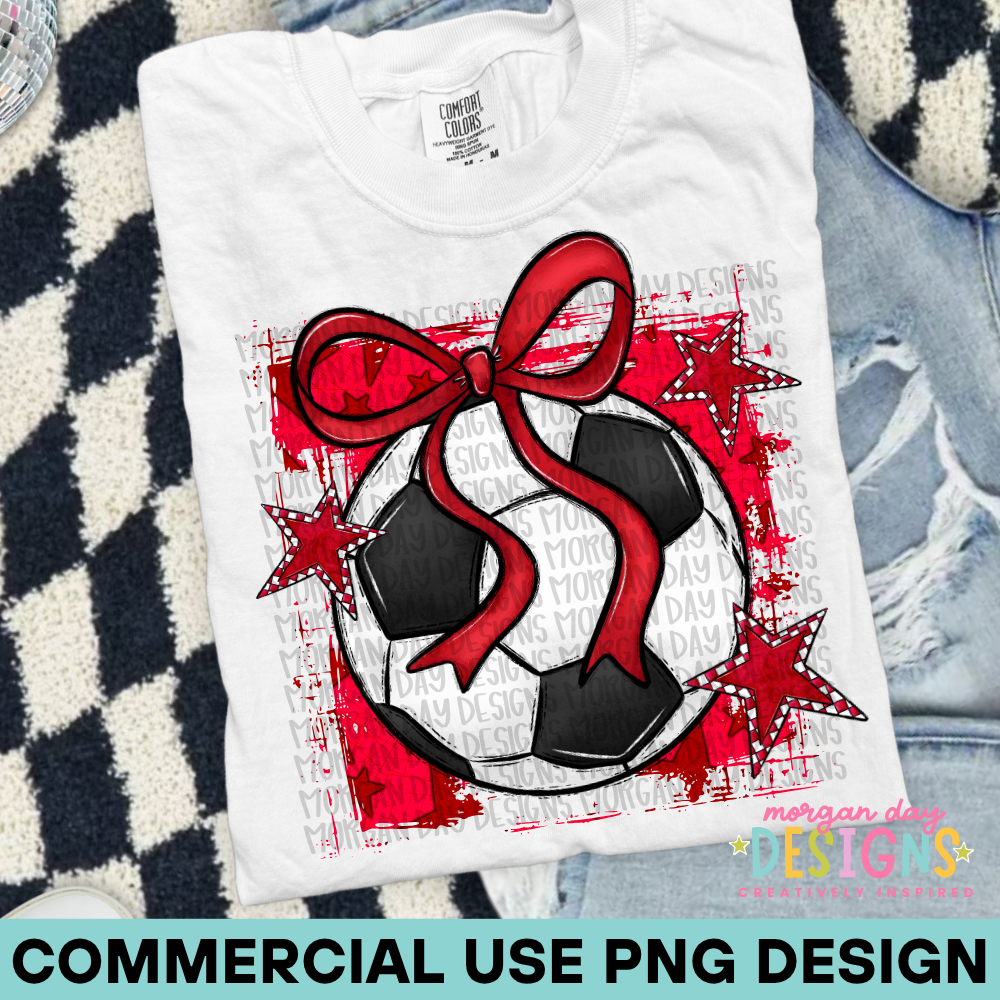 Preppy Soccer Red PNG Design