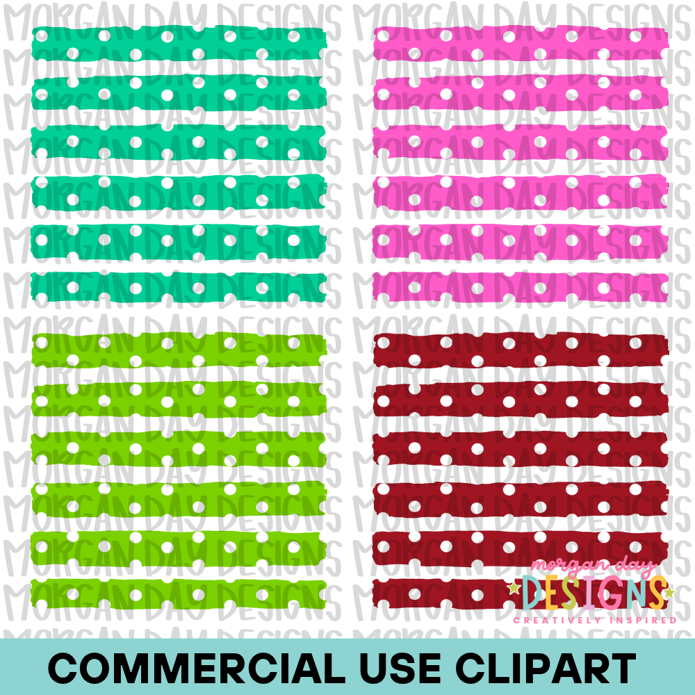 Small Polka Dots Striped Background Clipart
