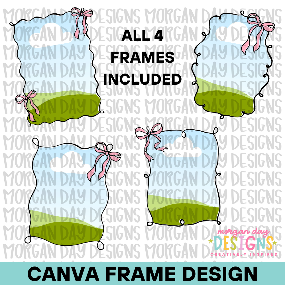 Preppy Coquette Canva Frame Bundle