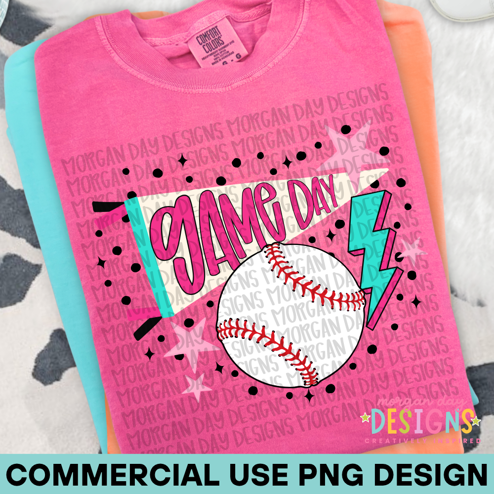 Preppy Game Day Baseball PNG