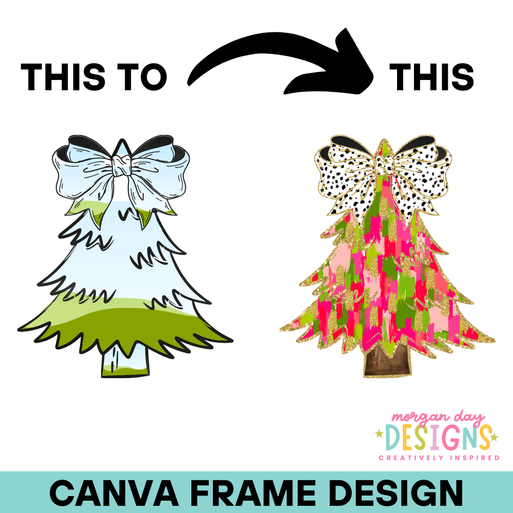 Coquette Christmas Tree Canva Frame