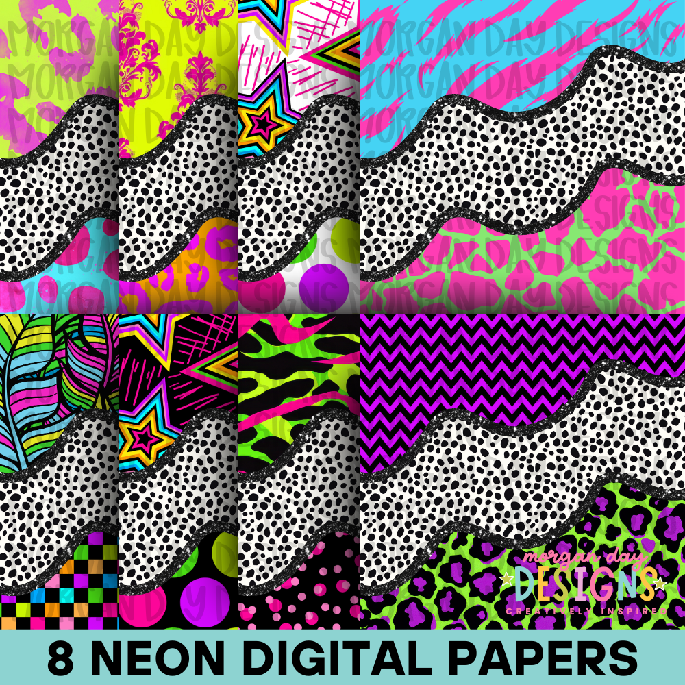 Neon Digital Paper Bundle
