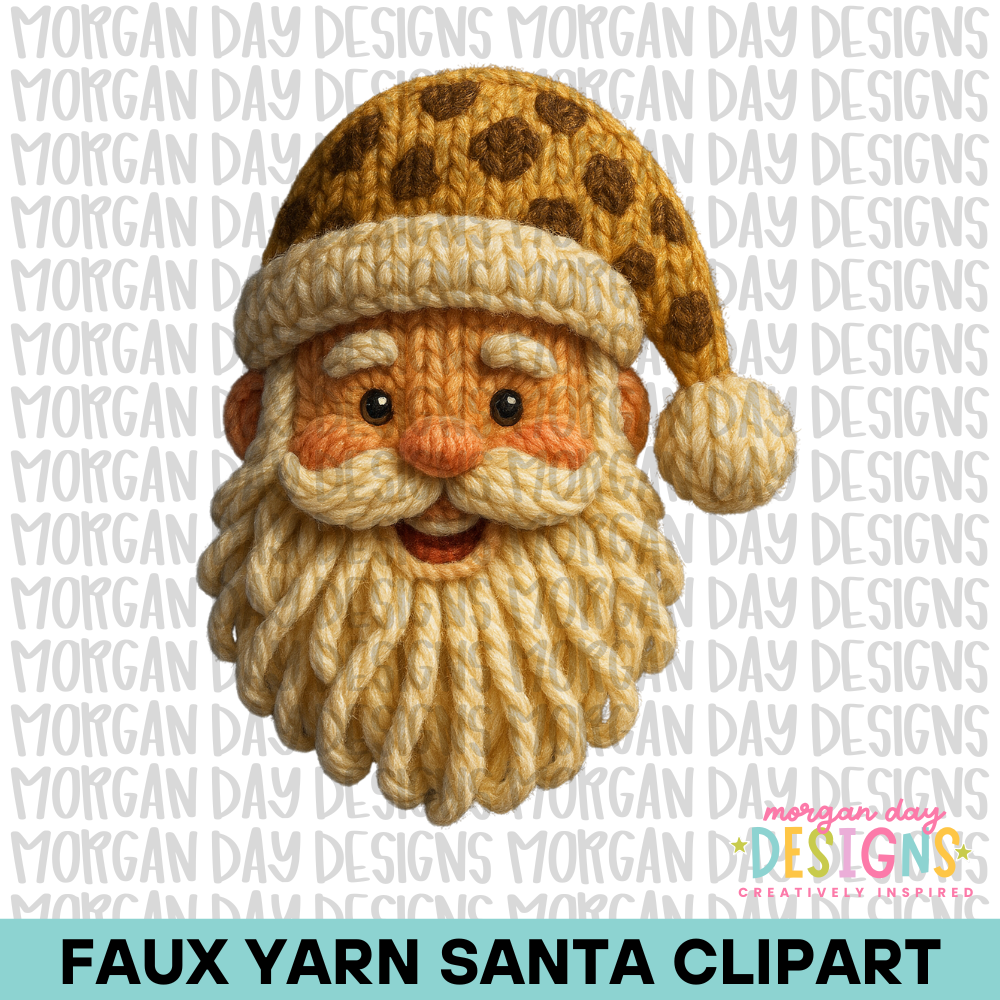 Faux Yarn Santa Clipart