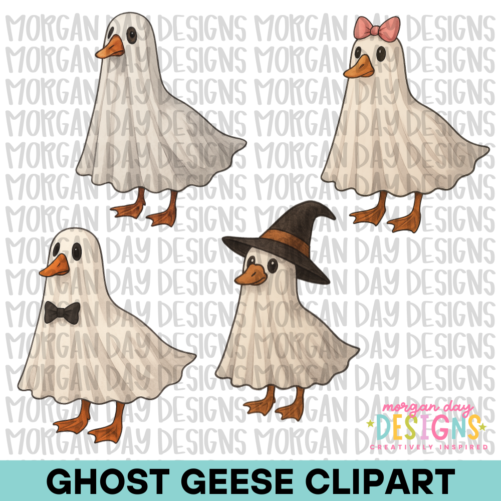 Ghost Geese Clipart Bundle