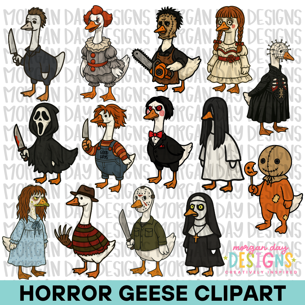 Horror Geese Clipart Bundle