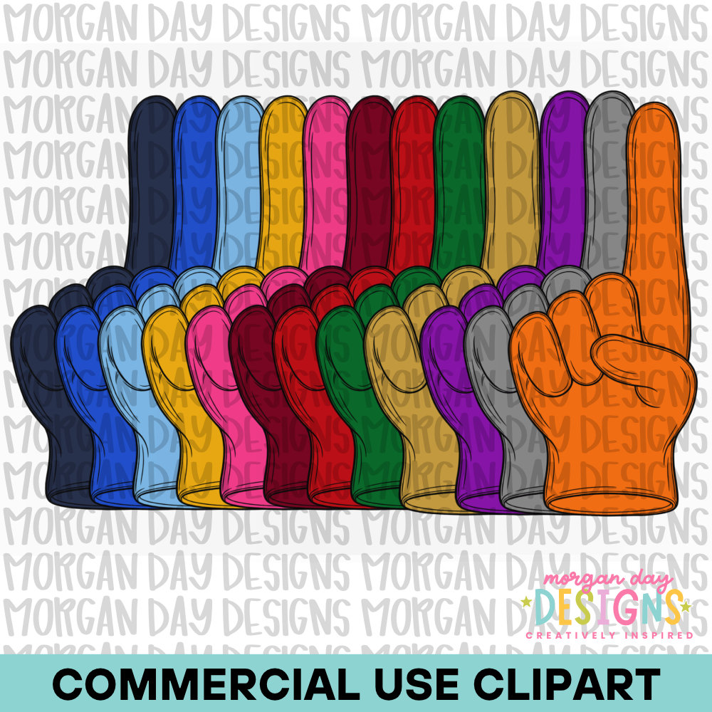 School Spirit Foam Finger Clipart
