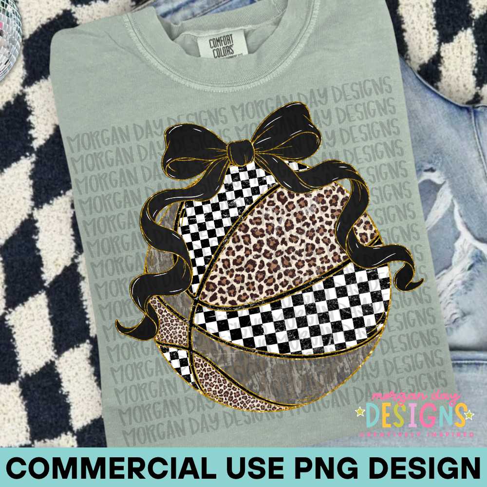 Leopard Camo and Checkered Basketball PNG