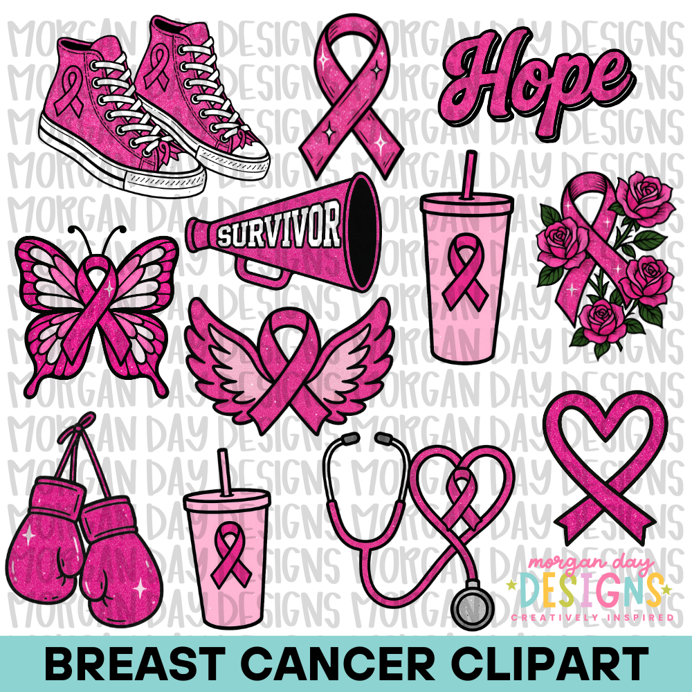 Breast Cancer Awareness Clipart Bundle