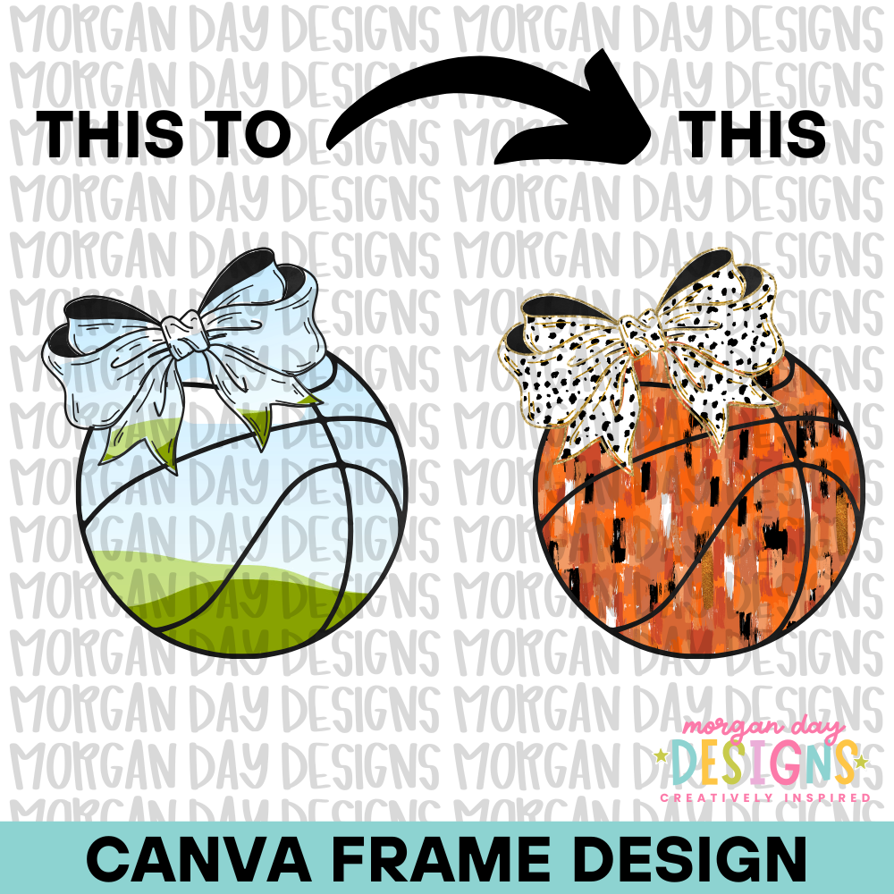 Coquette Basketball Canva Frame