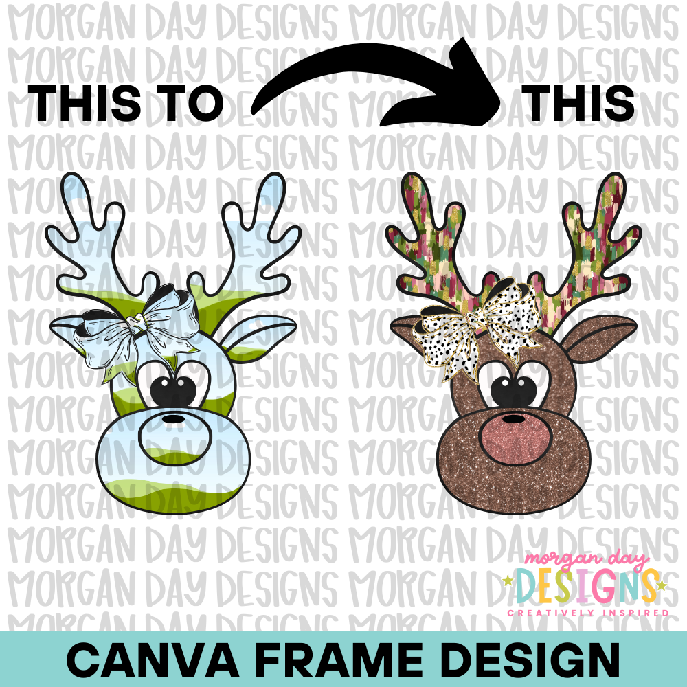 Coquette Reindeer Canva Frame