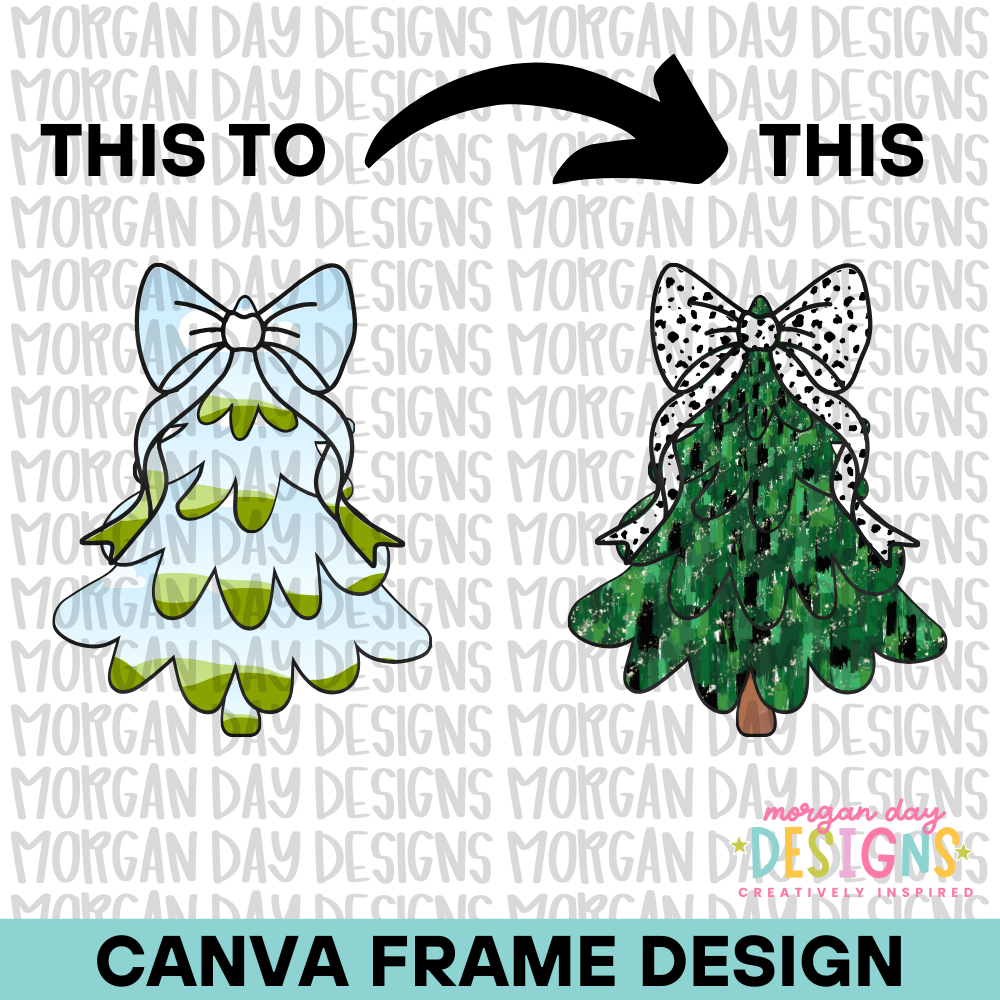 Coquette Christmas Tree Canva Frame