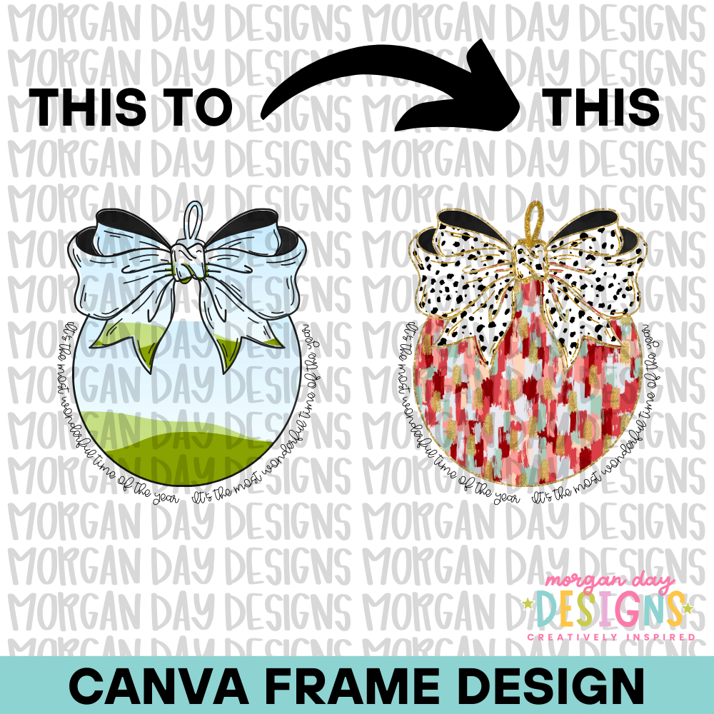 Coquette Christmas Ornament Canva Frame