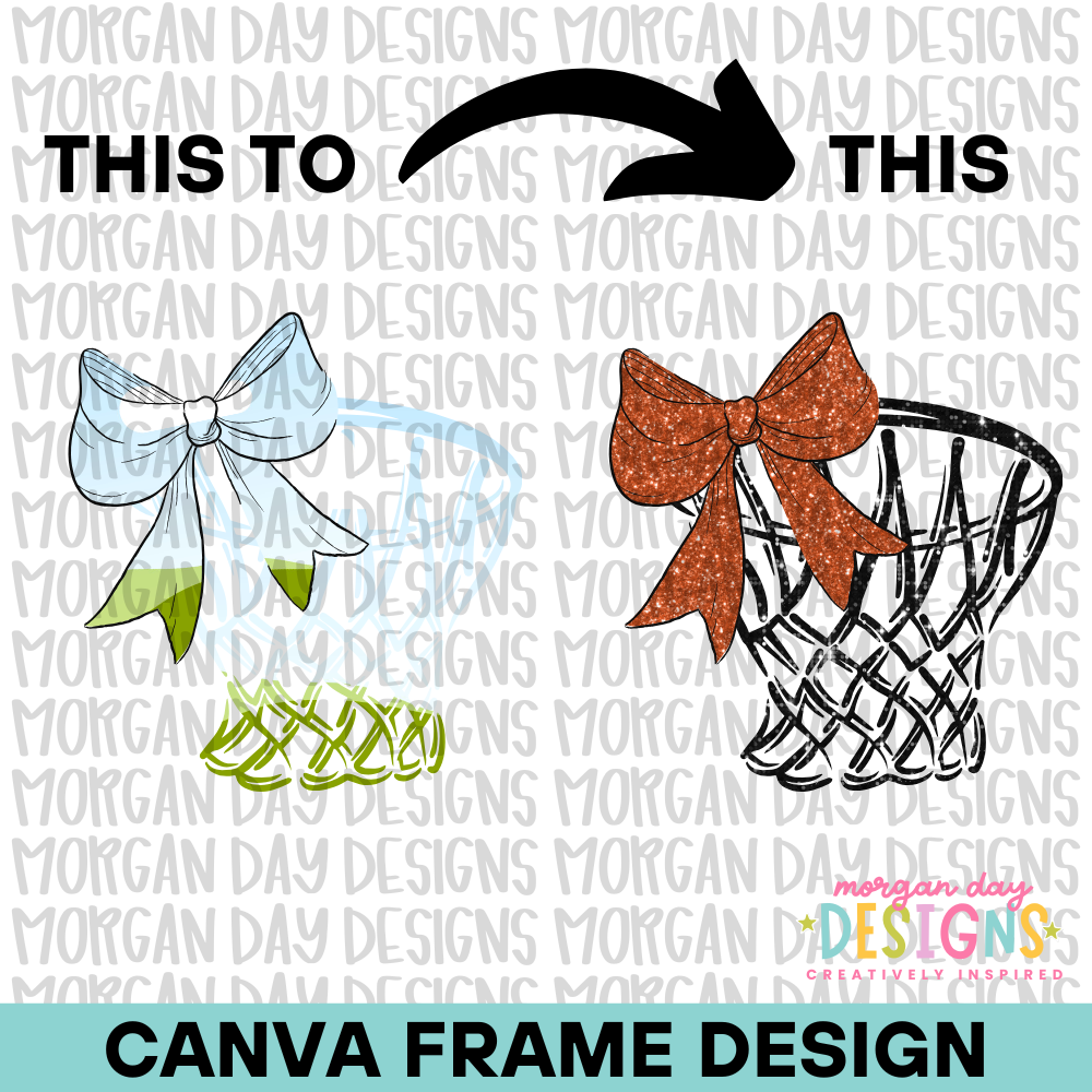 Coquette Basketball Hoop Canva Frame