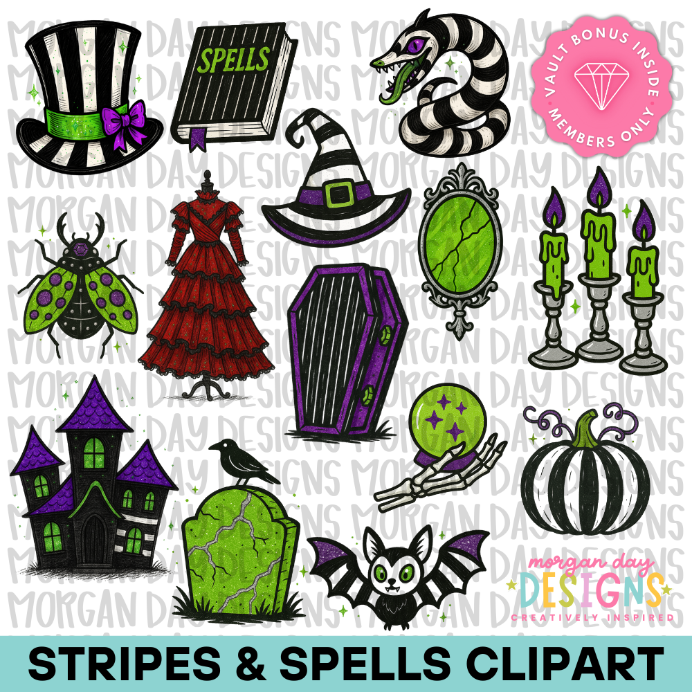 Stripes and Spells Clipart Bundle