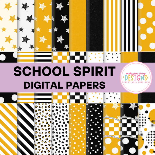 School Spirit Yellow and Black Paper Bundle