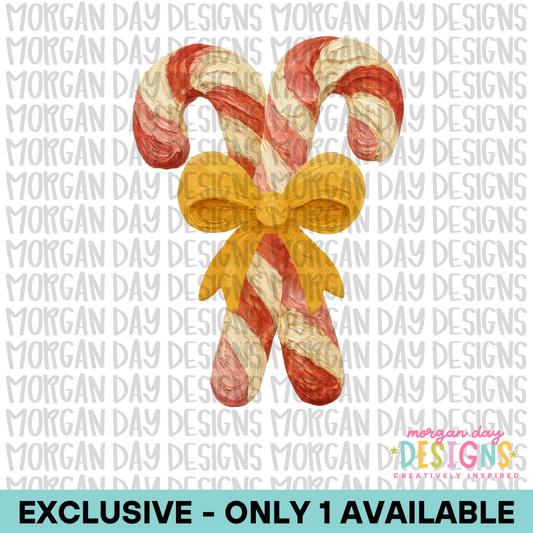 Exclusive Impasto-Style Coquette Candy Canes – One Available