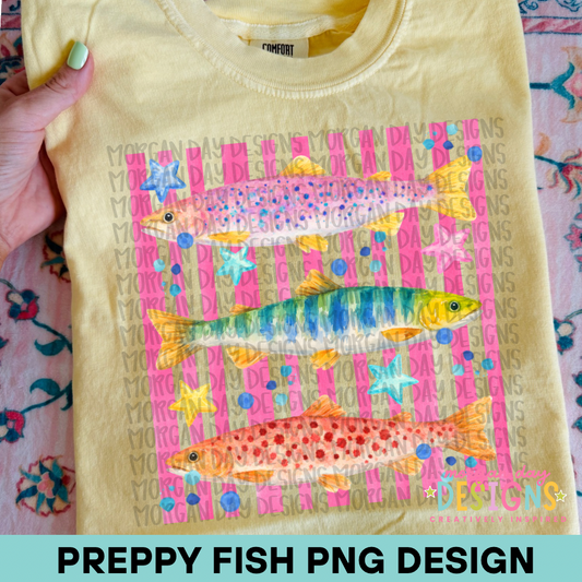 Preppy Fish PNG Design