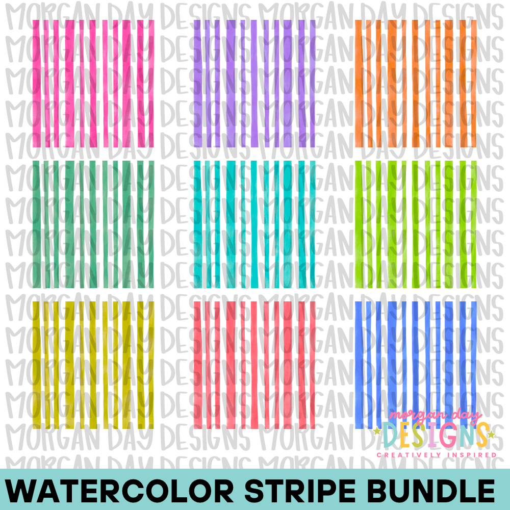 Square Watercolor Stripe PNG Bundle