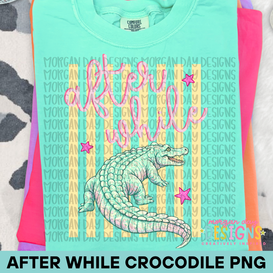 After While Crocodile PNG Design