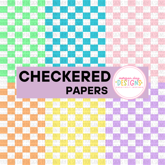 Pastel Checkered Digital Paper Bundle