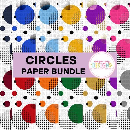 School Spirit Circles Digital Paper Bundle