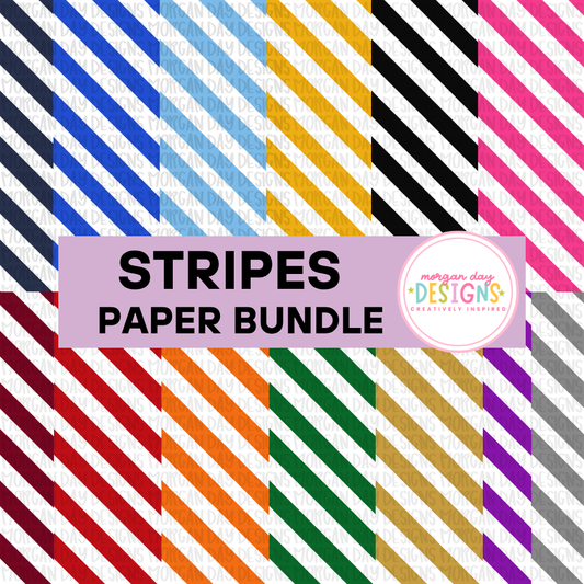School Spirit Stripes Digital Paper Bundle
