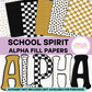 School Spirit Gold and Black Alpha Fill Papers